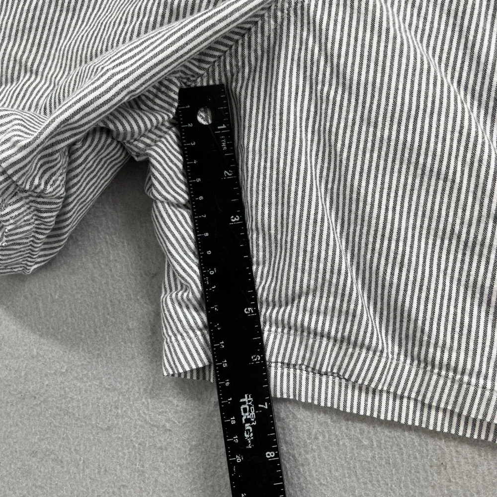 J Crew Oxford Shorts Mens XXL Gray White Striped Organic Cotton Preppy Oarsman